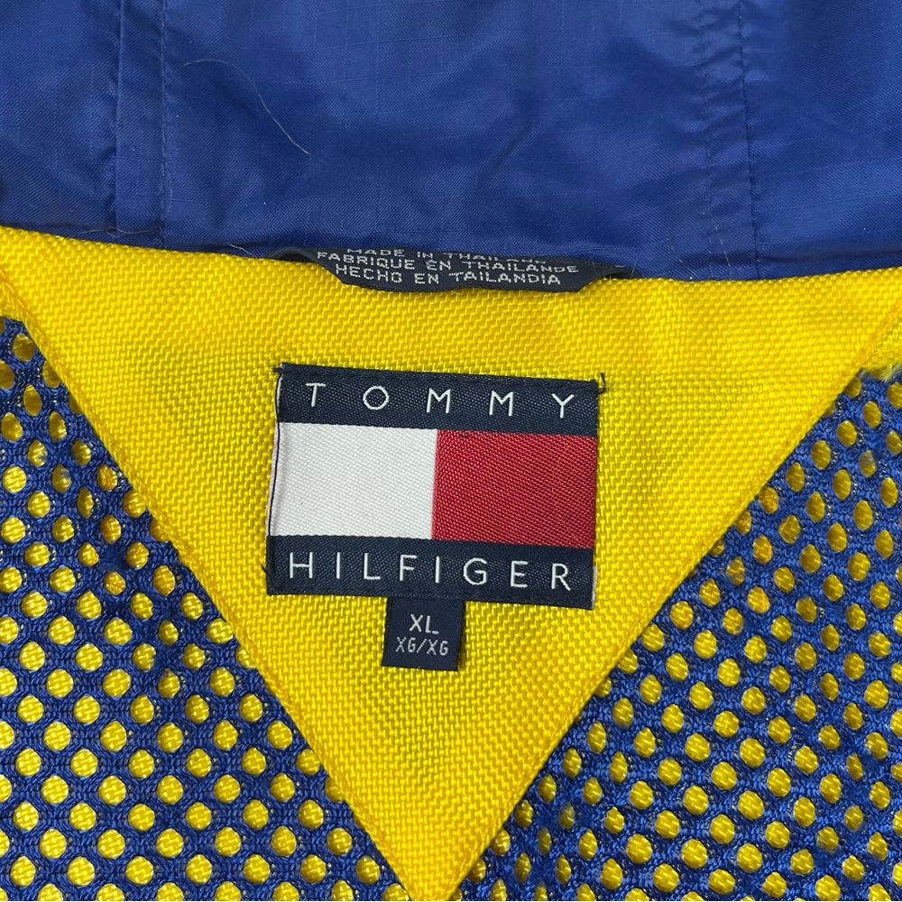 Vtg Tommy Hilfiger Mens Expedition Sailing Jacket XL 90s Hooded Yellow Tech - Picture 4 of 14